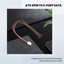 ATX Hauptplatine 4Pin auf 2-Port Serial ATA Festplattenadapter Stromkabel für IPC & Tax Kontrolleur 18AWG