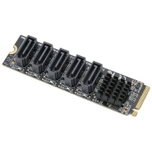 M.2 to Sata3.0 Adapter Card M.2 PCIE 16Gbps  6G 5 Port Hard Drive Extension Hard Drive Converter Card JMB585 Chip