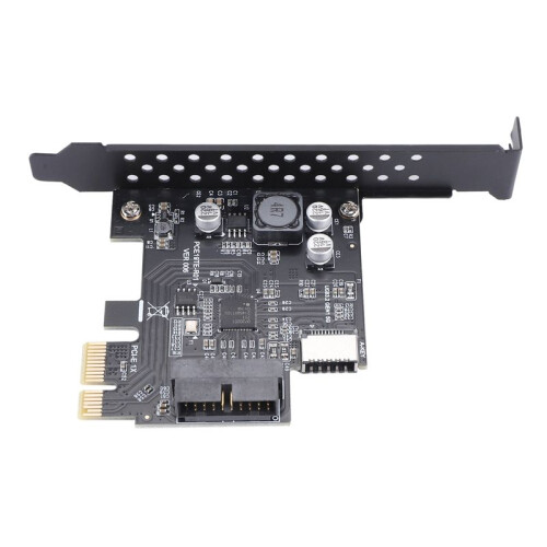 PCI-E 1X zu USB 3.2 GEN1 5 Gbit/S 20Pin Front Platten Header (Zu Typ-C Front Platten Header) Front Platten Anschluss Riser Karte 2