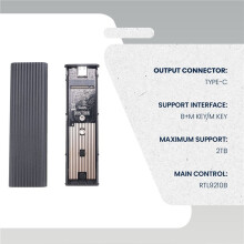M2 SSD Case NVME Enclosure M.2 to USB SSD Adapter for NVME PCIE NGFF M+B Key 2230/2242/2260/2280 Dual Protocol(B)