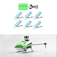 6 STÜCK 3,7 V 520 MAh 30 C Verbesserter Li-Po-Akku mit USB-LadegeräT für XK K110 K110S V930 V977 RC Hubschrauber Ersatzteile