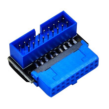 Adaptateur D'En-TêTe USB USB3.2 GEN1 19Pin/20Pin Prise 90 DegréS Convertisseur de Coude de Direction Bricolage Carte MèRe de Bureau A