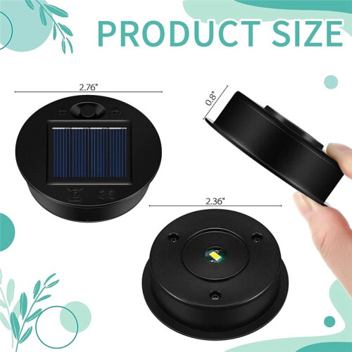 12 Pack Replacement Solar Light Parts Solar Light Replacement Tops Waterproof LED Solar Panel Lantern Lid Light Outdoor 2