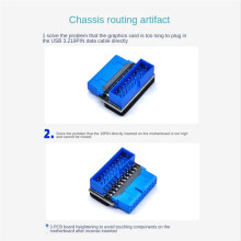 USB Header Adapter USB3.2 GEN1 19Pin/20Pin Socket 90 Degree Steering Armbow Converter DIY Desktop Moderkort A