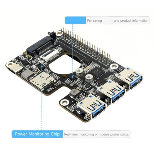 PCIe to M.2 4G/5G and USB 3.2 HAT Compatible with SIMCom/Quectel 4G/5G Modules,PCIe Expansion Board for Raspberry Pi 5 1