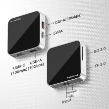 7 w 1, Koncentrator Usb-C 3.2, Magnetyczna Stacja Dokująca 4K60Hz Pd100W, Ładowanie 10 Gb/S, Adapter Wieloportowy Typu C do Telefonu i Laptopa