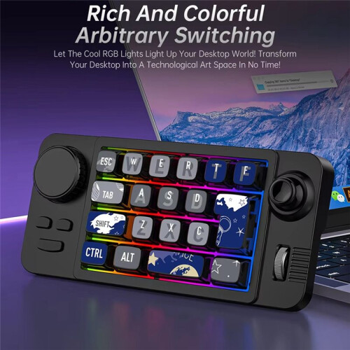 Hot Swap  Wireless Mechanical Keyboard with Volume Scroll RGB Backlit Wired Keyboard Programmer Gaming Keypad,A 1