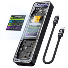 2280 M.2 NVMe SSD Enclosure Cyber Design Explorer Edition with LCD Display Max 10GBps Type-C Black