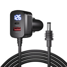 Per Starlink Power Cable 100W 12V-24V Adattatore per Accendisigari A Cavo di Alimentazione CC con Porta USB Type-C e Voltmetro