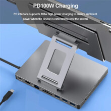 Dockingstation Laptopstandaard Aluminiumlegering Multipoort Hub PD USB3.0 Standaard TF Slot Gigabit Ethernet Dockingstation,A