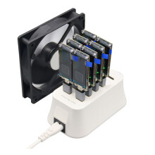 NerdMiner V2 Bitcoin Solo Miner 780kh/S con T-DISPLAY-S3 y Concentrador USB de 8 Puertos, Estación de Minería BTC Eficiente con ENCHUFE UE