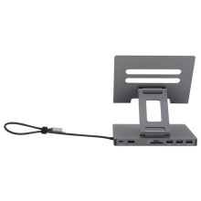 Docking Station Laptop Stand Aluminum Alloy Multi Port Hub PD USB3.0 Stand  TF Slot Gigabit Ethernet Docking Station,B