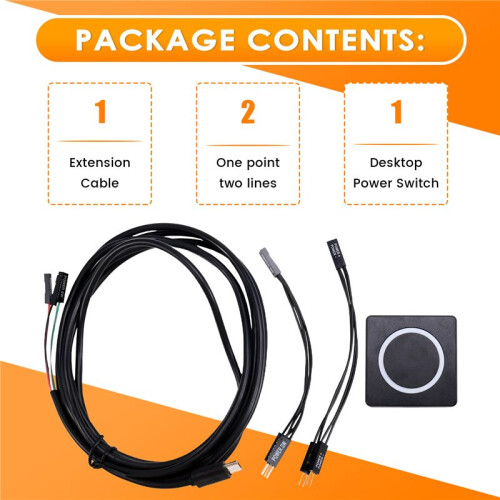 PC Power Button Desktop Power  PC External Start Power /Off Button Magnetic Self-Reset Button Metal Shell RGB 1