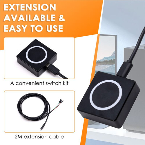 PC Power Button Desktop Power  PC External Start Power /Off Button Magnetic Self-Reset Button Metal Shell RGB 2