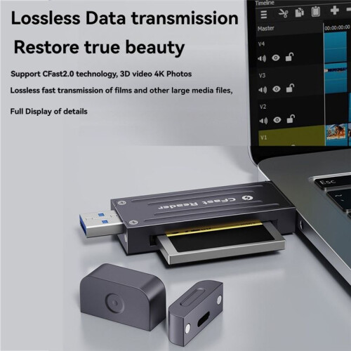 JEYI CFast2.0 Camera Card Reader USB3.2 Cell Phone Computer Dual-Use for  DSLR Camera Memory Card 2