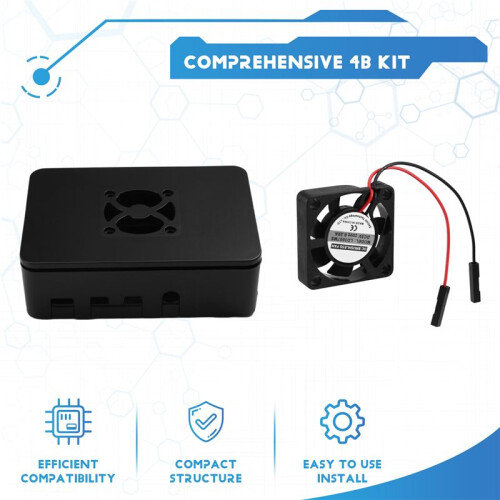 For Raspberry Pi 4B Kit with Case Cooler Memory Card Heatsink for DIY Projects and Electronics Enthusiasts EU PLUG 1