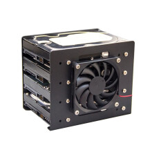 4x3.5 HDD Bracket for PC Case Mechanical Hard Disk Holder with Fan Cooling Stackable Expansion Fits 4 HDDs A
