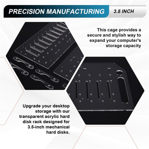 3.5 Inch Desktop Hard Disk Rack Transparent Acrylic Mechanical Hard Disk Cage External Hard Disk Storage Box 10 Layer 2