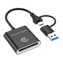 Leitor de Cartão CFexpress Tipo B de 10 Gbps, Gravador USB 3.2 Gen2 USB-C, Leitor de Cartão CFe para Sistemas Operacionais Android Win