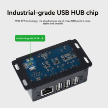 Waveshare Industriellt Klassad Multifunktionell USB-Hubb Förlängbar 3-Portars USB-Hub + 100M Ethernet-Port USB-HUB-3U-ETH