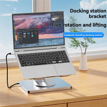 360 Rotatable 10 Docking Station with USB Hub Card Reader RJ45 for Laptop Foldable Universal Bracket Holder