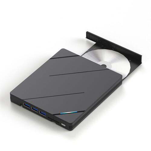 7 in 1 USB3.0 Type-C External CD DVD RW Optical Drive Tray Type DVD Burner Recorder Reader Player for Win 11/10 2