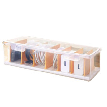 Clear Cable Organizer Box with Lid, Charger Cable Cord Storage Organizer, Office Desk Organizers, Multifunctional