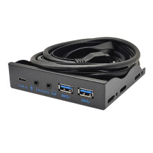 USB Front Panel USB3.2 Gen2 10Gbps Type C + 19Pin 2Port USB3.0 + HD Audio 3.5mm Earphone MIC for 3.5" Floppy Disk Bay A