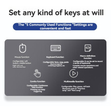 Wireless Keyboard USB Programmable 6 Keys for Efficient Gaming and Productivity with LED Backlighting