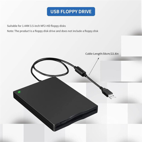Unidade de Leitor de Disquete USB 3,5 Polegadas FDD Portátil 1,44 MB Unidade de Disquete Externa para PC Laptop Desktop 2