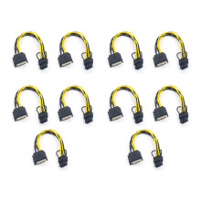 10 Sztuk 15Pin MęSki na 8Pin (6 + 2) Kabel ZasilająCy PCI-E 20Cm Kabel 15-Pinowy do 8 Pinowy PrzewóD 18AWG do Karty Graficznej
