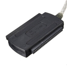 2X USB 2.0 Stecker Auf Ide  2.5 Zoll 3.5 Zoll Konverter Adapterkabel Festplatte Hdd Schwarz