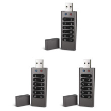 3X Unidade USB Segura, Volkcam 32GB Criptografada USB Flash Drive Hardware Senha Memory Stick com Teclado U Disk Flash