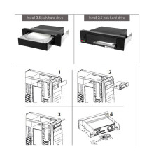 2X 5, 25-Zoll--III-Festplatten-Backplane-Gehäuse mit Internem Schacht Ohne Schacht Hot-Swap-Wechselrahmen für 2, 5/3, 5-Zoll-Festplatten