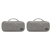 2X BOONA Portable Travel Storage Bag Multi-Function Storage Bag for Laptop Adapter,Power Bank,Data Cable,Charger,Gray