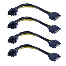20 PCS New 15Pin Male to 8Pin(6+2) PCI-E Power Supply Cable 20cm Cable 15-Pin to 8 Pin Cable 18AWG Wire
