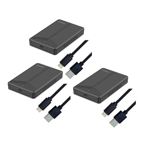 3X USB 3.1 Mobile Hard Disk Box 2.5 Inch  Hard Disk Box SSD Enclosure Support 15mm Hard Drive for Computer Notebook