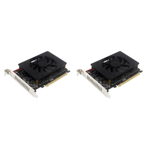2X PCIEX16 NVME M2 MKEY SSD  Array Expansion Adapter Card Moderkort PCIE Split Card