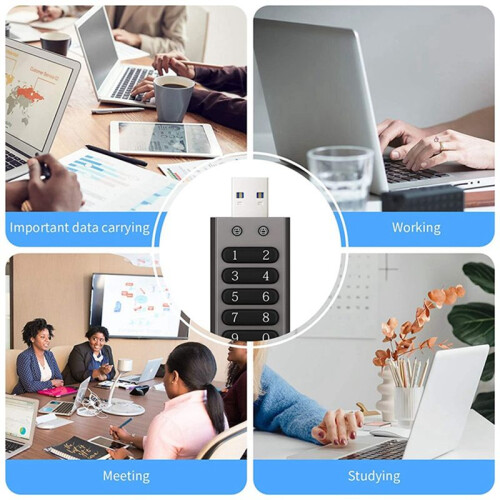 5X Unidade USB Segura, Volkcam 32GB Criptografada USB Flash Drive Hardware Senha Memory Stick com Teclado U Disk Flash 1