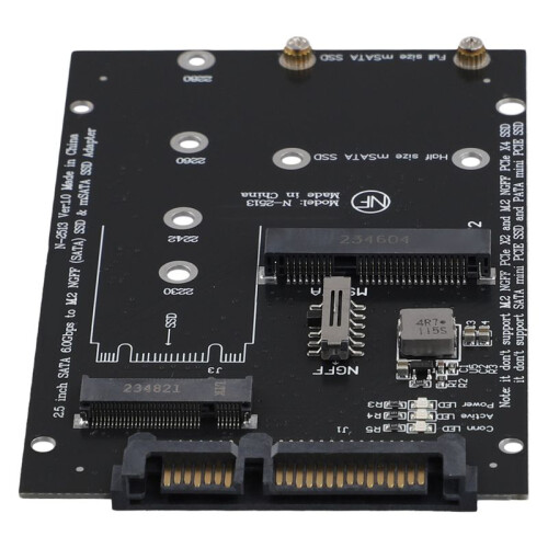 M.2 NGFF MSATA SSD para 2,5 Polegadas  3.0 Adaptador 2 em 1 Placa Conversora para PC Laptop 1