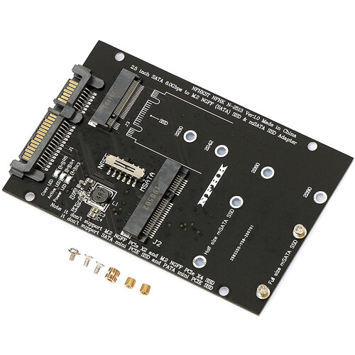 M.2 NGFF MSATA SSD para 2,5 Polegadas  6.0Gbps 2 em 1 Adaptador Adaptador Suporte para PC Laptop Diagrama de Disco RíGido 1