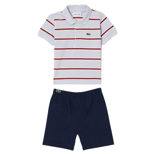 Lacoste Lacoste Baby Stripe Organic Cotton Top & Bottom Set