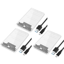 3X Obudowa Dysku Twardego USB3.0/Type-C 2,5 Cala Obudowa Dysku Twardego SSD SATA3 do USB 3.0 Przezroczyste Pudełko na Dysk Twardy USB C Obudowa Dysku