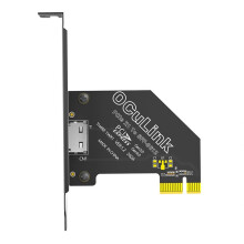 PCI-E 1X 4.0 to Oculink SFF-8611/8612 Expansion Card Adapter with Long Profile Bracket