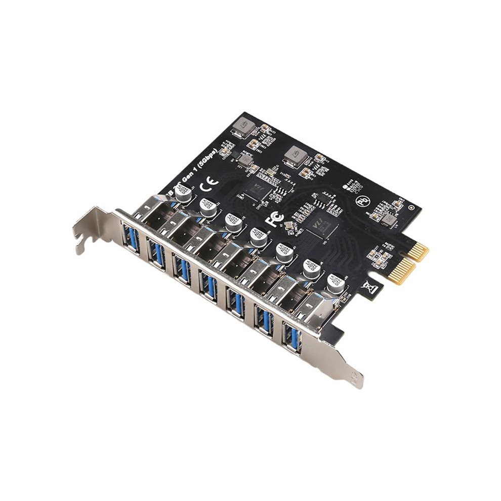 Usb Expansion Card Pcie To 7- Usb 3.0 Adapter Card 5Gbps Pci-E Usb3.0 Adapter Hub For Desktop Pc Expansion Black 6132829088144