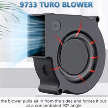 97MM Turbo Blower Fan 12V Female Connector Centrifugal Cooling Fan AC220V Power Adapter Adjustable Speed EU Plug