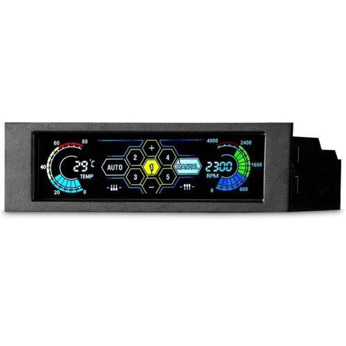 5.25in Touchscreen LCD 5 Way Fan Speed Controller Computer Cooling Temperature Controller Front Pane Temperature Monitor