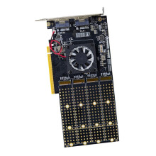 PCIE 3.0 to M.2 NVME 4 Disk Expansion Card, PLX8749 Motherboard Free Split, for Card NVME U.2 Expansion