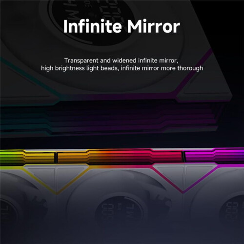 3 Pezzi Ventola per Case da 120 mm con Display Digitale Raffreddamento per Computer ARGB CPU Cooler con Schermo Infinite Mirror Design 600-2100 RPM D 2