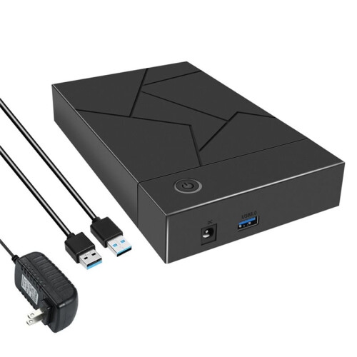 3.5 Inch HDD Enclosure USB 3.0 to  Hard Drive Case SSD Enclosure External Solid State Hard Drive Disk Box-US Plug